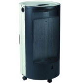 En gasolkamin med öppen låga och piezoelektrisk tändning. Genom sin termostatstyrning ger kaminen en automatiskt jämn värme som hela tiden håller den inställda temperaturen. Är termperaturen i rummet över den önskade slår kaminen av och brinner enbart på pilotlågan (ca 0,1 kW). Det säkerställer hög uppvärmningseffekt och låg förbrukning med en jämn värmefördelning. Dessutom är detta energieffektivt och minskar skadliga utsläpp. Används med fördel som komplementuppvärmning i uterum, garage, verks