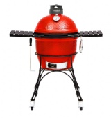 Grillen är tillverkad av värmebeständig keramik och glazerad med värmeresistent keramisk beläggning. Gångjärn av pulverlackerad järn, asklucka av rostfritt stål och topventil av gjutjärn. Grillytan är 46cm i diameter.